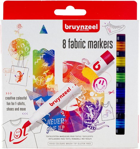 Bruynzeel fabric markers set 8 Textilstifte für kreatives Gestalten