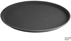 Svenska Living rundes Tablett schwarz Anti-Rutsch Kunststoff 35,5cm Gastronomie