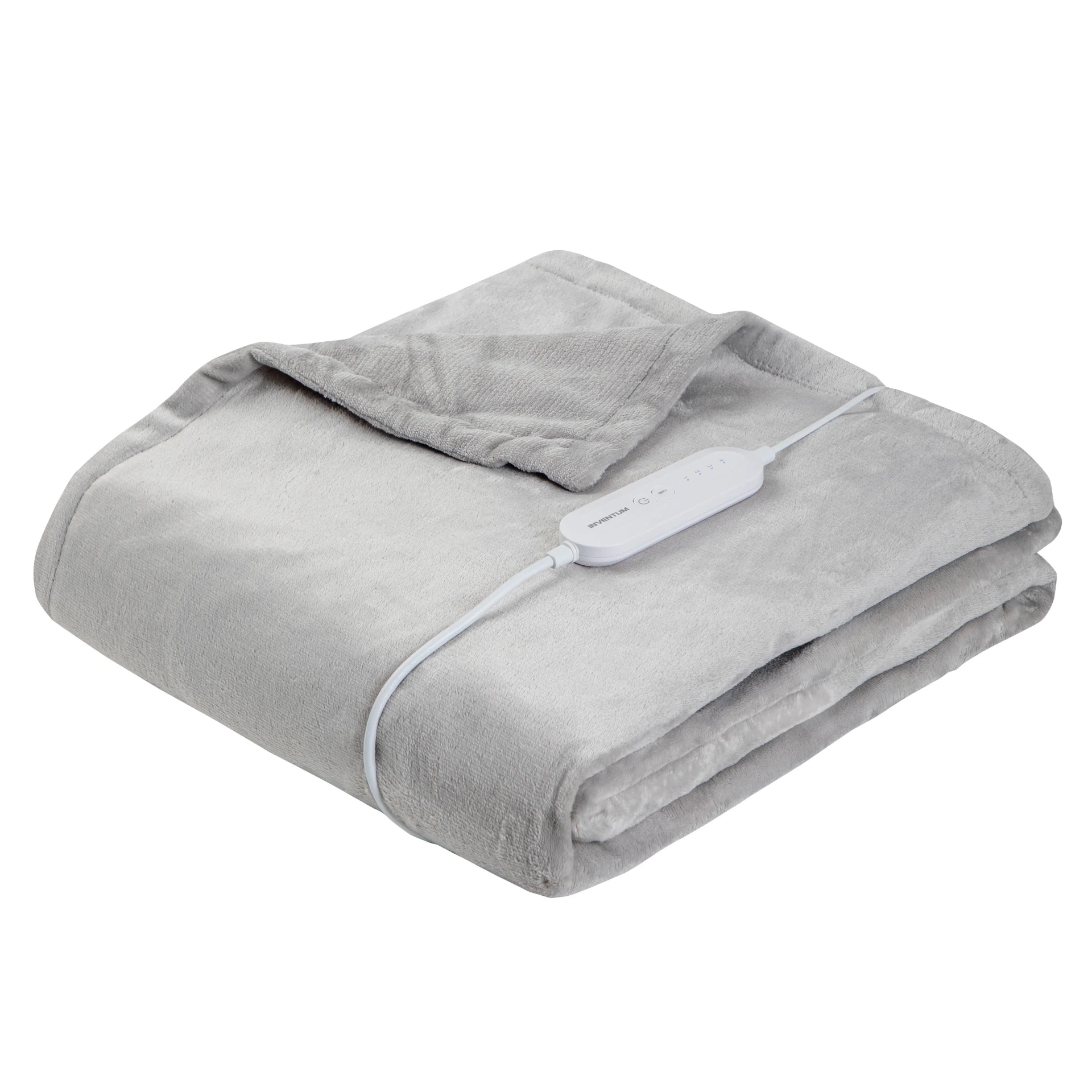 Inventum elektrische Wärmedecke Fleece 180x130cm hellgrau Kuscheldecke