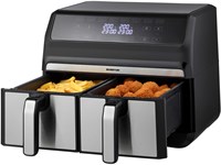 Inventum Heißluftfritteuse Doppel Airfryer 2x4L Schwarz 1700W Küche