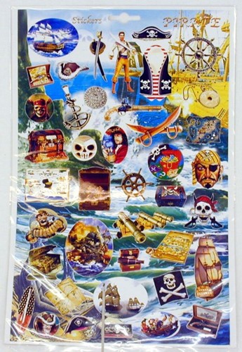 Harlekijn Stickervel piraten (12 st)