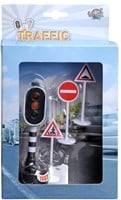 Kids Globe Ampel mit Licht mit 3 Verkehrszeichen 12cm