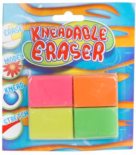 Knetgummi Set bunt - 4 Stück knetbare Radiergummis multicolor