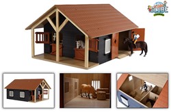 Kinder-Globus Pferdestall mit 2 Boxen und Schuppen 1:24 51x40,5x27,5cm