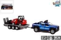 Geländewagen Spielzeug mit Anhänger und Bagger Licht Sound 30cm