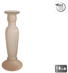 Kandelaar Vase Anadir matt beige Glas Dekoration 9x9x22cm Spielzeug