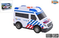 Spielzeug Polizeiauto Tankwagen free wheel Licht Sound 14cm weiß