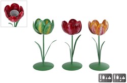 Kandelaar Teelichthalter Tulip S Metall Mehrfarbig 8x8x20cm Dekoration
