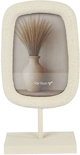 Van Manen Fotorahmen Dekoration oval creme Holz 10x15cm stehend