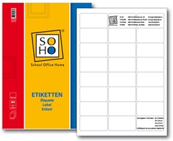 Soho Etiketten A4 Stickerbögen selbstklebend 240 Stück weiße Labels
