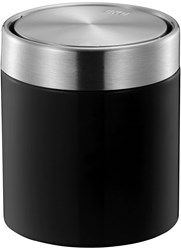 EKO Tischabfallbehälter Mülleimer 1,5 Liter matt schwarz Edelstahl Design