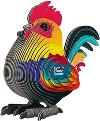 Eugy 3D Puzzle Hahn - bunte Tierpuzzle aus Karton für Kinder