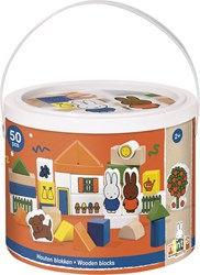 Bambolino Toys Nijntje Holzbausteine im Aufbewahrungstonne - Lernspielzeug