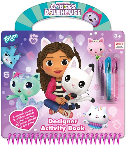 Totum Gabby's Dollhouse kreatives Designer-Aktivitätsbuch mit Stickern und Schablonen