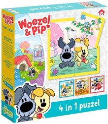 Bambolino Toys Puzzle Woezel & Pip 4 in 1 Lernspielzeug Kinderpuzzle Karton