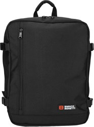 Enrico Benetti Rucksack schwarz 17 Zoll Laptop Reise unter Flugzeugsitz