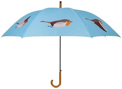 Esschert Design Regenschirm Rotbrust blau - stilvoller Regenschutz