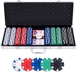 Engelhart Games Pokerkoffer silber 500 Chips 11,5g Poker Set