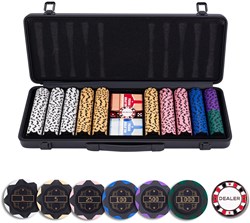 Engelhart Games Pokerkoffer schwarz 500 Chips Wert Aluminium Poker Set
