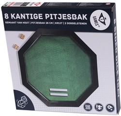 Engelhart Games Holz-Pitjesbak Spiel 8-eckig klein 28 cm grün