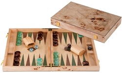 Engelhart Games Backgammon Luxus Holzspiel 18 Zoll grün braun