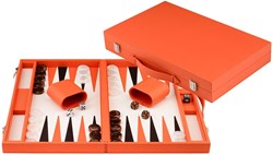 Engelhart Games Backgammon Spiel 18 Zoll orange Luxus Koffer
