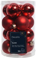 Kerstbal glas Set Weihnachtsbaumkugeln rot 16 Stück 3,5 cm