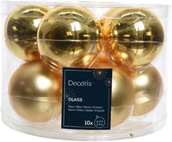 Kerstbal Glas gold 6 cm 10er Set Weihnachtsbaumkugeln Dekoration