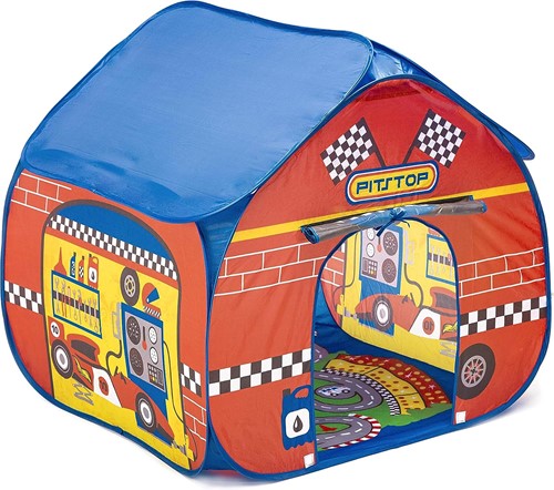 Pop It Up Pitstop – Spielzelt mit bedrucktem Boden – Schneller Auf- und Abbau dank Pop-Up-Mechanismus – Für Jungen & Mädchen – Formel 1