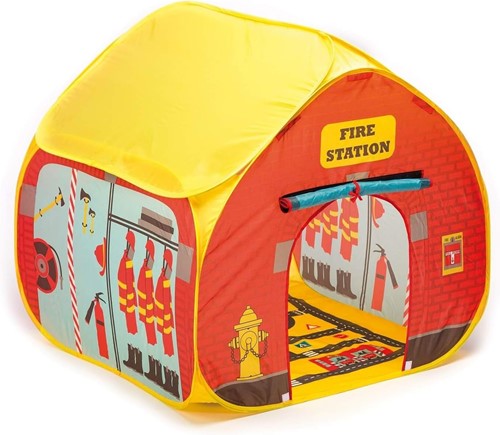 Pop It Up Fire Station – Spielzelt mit bedrucktem Boden – Schneller Auf- und Abbau dank Pop-Up-Mechanismus – Für Jungen und Mädchen
