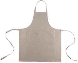 Linen and More Küchenschürze Baumwolle beige 75x90cm mit Taschen