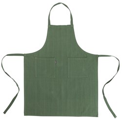 Küchenschürze Baumwolle olivgrün mit Taschen - Schürze für Erwachsene