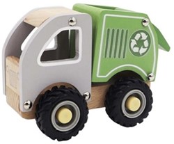 Simply Holz Müllauto blau Spielzeugauto für Kinder