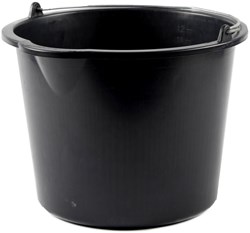 Bau-Eimer schwarz 12 Liter Kunststoff Eimer mit Messskala
