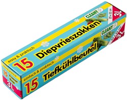Cleany Gefrierbeutel transparent 3 Liter - 15 Stück Küchenhelfer