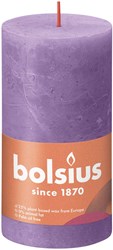 Bolsius rustikale Stumpenkerze lila - Vibrant Violet 13cm 60 Brennstunden