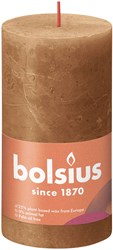 Bolsius rustikale Stumpenkerze braun 13 cm - lange Brenndauer Kerze