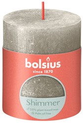 Bolsius rustikale Stumpenkerze Shimmer Champagner - stimmungsvolle Kerze 8x6,8 cm