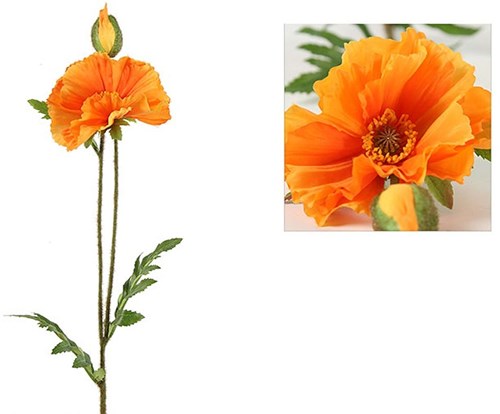 Countryfield Kunstblume Mohn dekorativ hellorange 64cm Blume