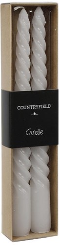 Countryfield Dinnerkerzen Set Twirly 20cm weiß - Dekorationskerzen