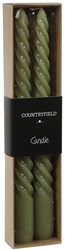 Countryfield Stabkerze Spiral 20cm 2er Set hellgrün Kerzen