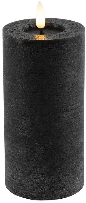 Countryfield LED Stumpenkerze rustikal schwarz 15 cm