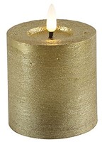 Countryfield LED Stumpenkerze gold rustikal 7,5x7,5x8cm Dekoration