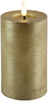 Countryfield LED Stumpenkerze rustikal gold 7,5x7,5x12,5cm - Stimmungslicht