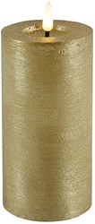 Countryfield LED Stumpenkerze Gold Rustikal 7,5x15cm mit Timer