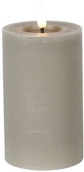 Countryfield LED Stumpenkerze rustikal grau 12,5 cm - stimmungsvolle Beleuchtung