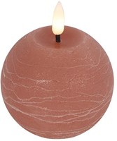 Countryfield LED Kugelkerze rosa 8x8x9,5cm - stimmungsvolle Beleuchtung
