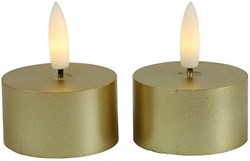 Countryfield LED Teelicht Gold rustikal 4cm 2 Stück mit Timer