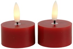 Countryfield LED Teelicht rustikal 4cm 2er Set rot Stimmungslicht
