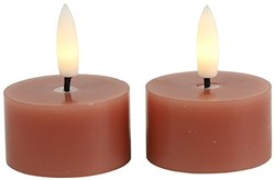 Countryfield LED Teelicht rustikal rosa 4cm - 2er Set